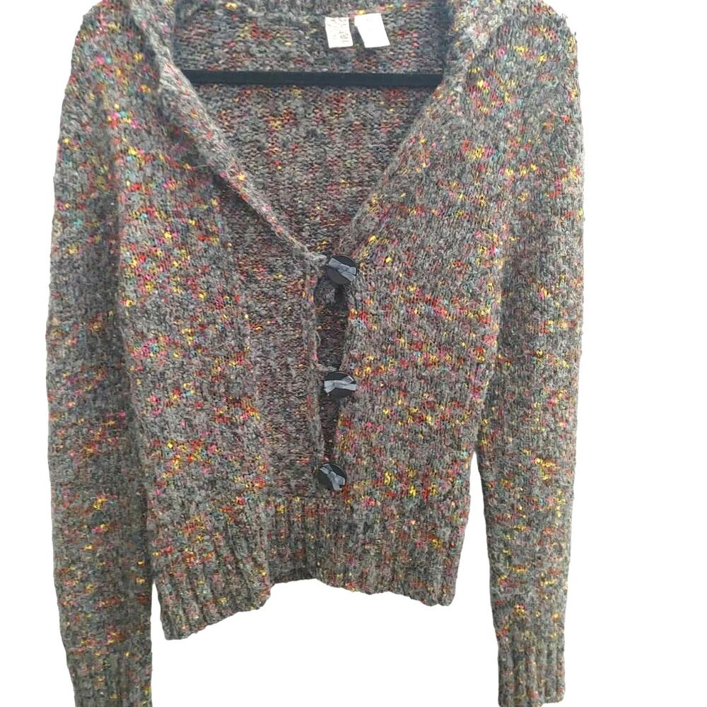 BKE Buckle Womens Sweater Cardigan Button Front XL Multicolor